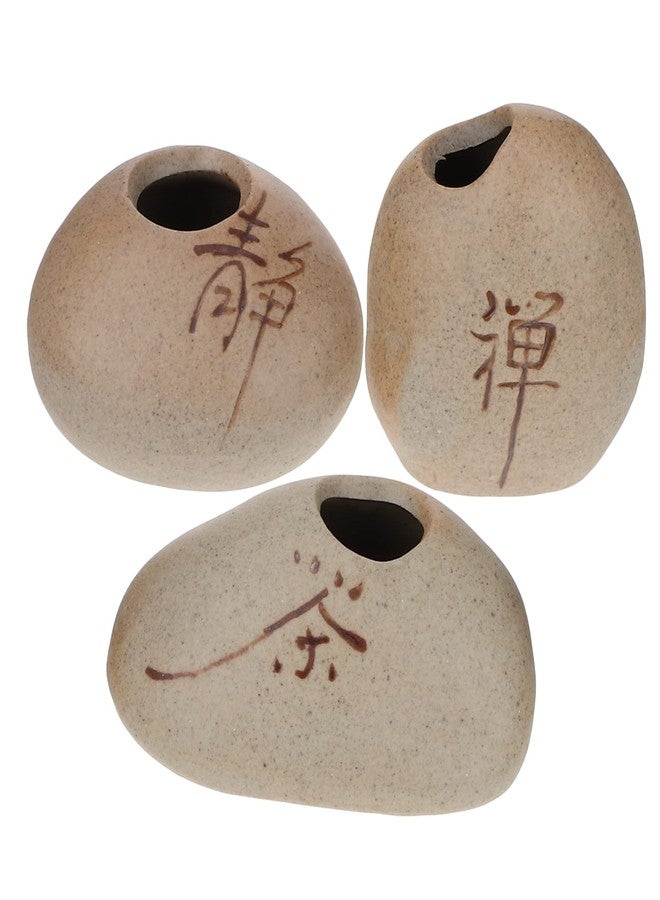 MERRYHAPY Small Ceramic Vase Set of 3 for Home Decor Tabletop Ornament Japanese Style Flower Arrangement Container Stable Flat Bottom Mini Plant Vase - Image 1